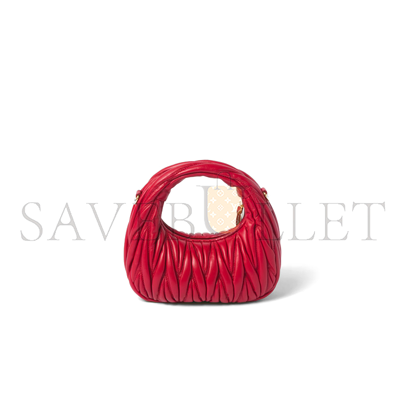 MIU MIU WANDER MATELASSÉ NAPPA LEATHER HOBO MINI BAG 5BP078 (17.5*14*5.5cm) MIU MIU WANDER MATELASSÉ NAPPA LEATHER HOBO MINI BAG 5BP078 (17.5*14*5.5cm)